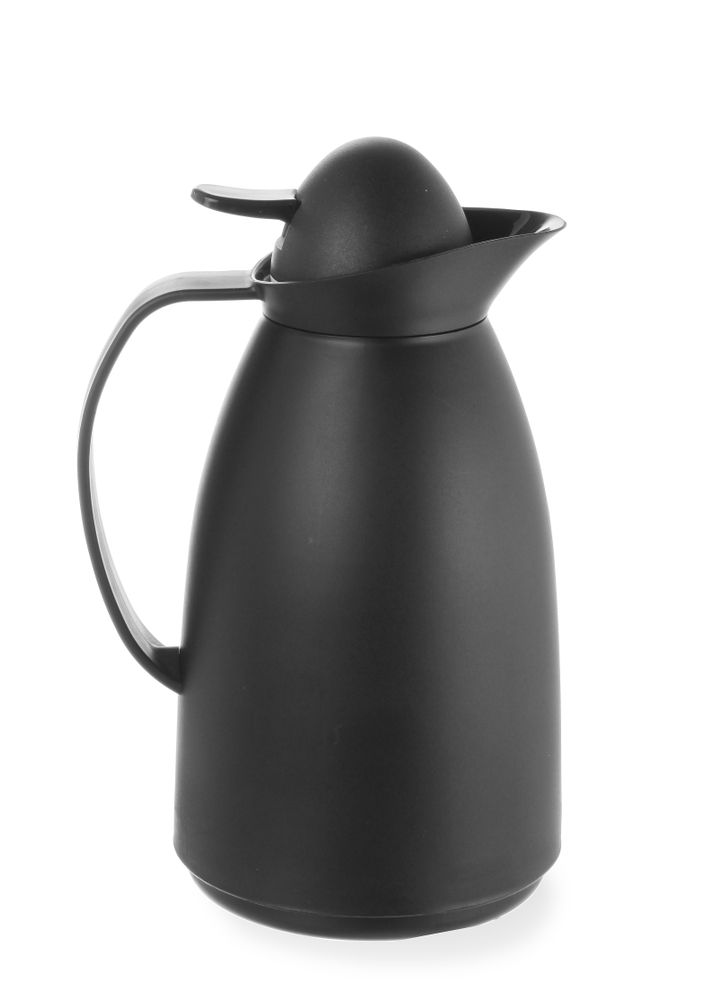 Isolierkanne mit Innenbehälter aus Glas, 1L, Schwarz, ⌀140x(H)268mm